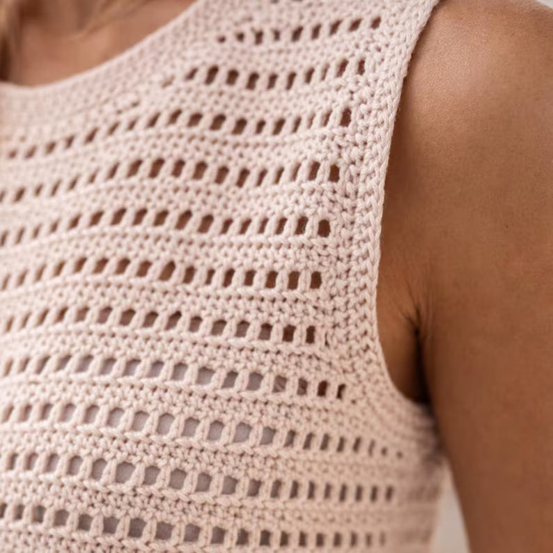 Sleeveless Tank Top Crochet Pattern XS–XL, English German